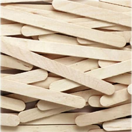 Pacon Craft Sticks, Wood, 2mm, 4-1/2inx3/8in, Natural PAC377401
